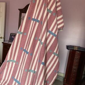 Striped Pink and Blue Bedding Flat Sheet